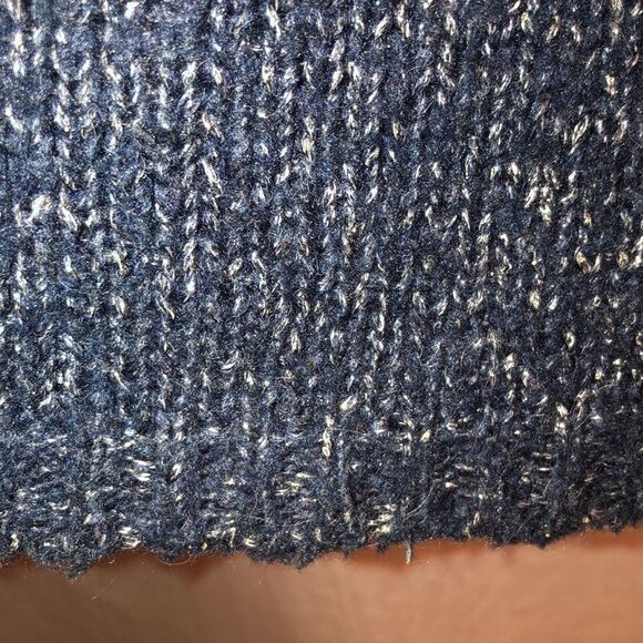 Joie S Indigo Blue Silver Metallic Knit Alpaca Blend Pullover Sweater - Picture 10 of 14